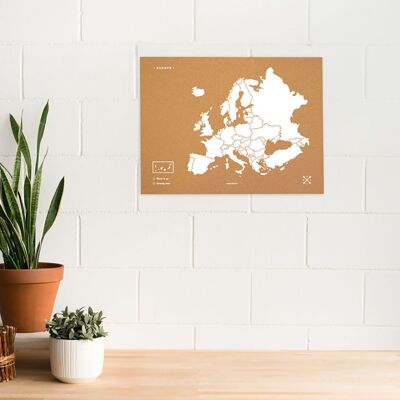 WOODY MAP L - EUROPA BIANCO 60 CM X 45 CM