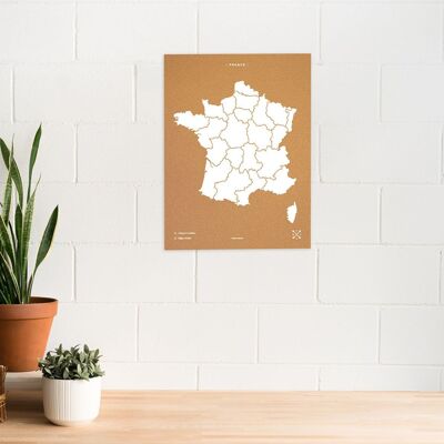 WOODY MAP L - FRANCE BLANC 60 CM X 45 CM