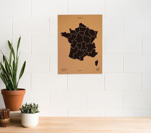 WOODY MAP L - FRANCE NOIR 60 CM X 45 CM