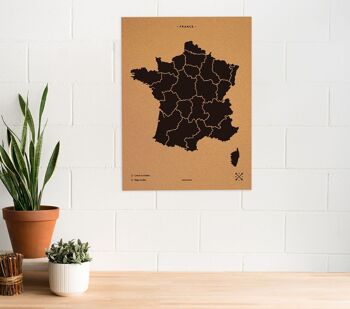 WOODY MAP XL - FRANCE NOIR 90 CM X 60 CM