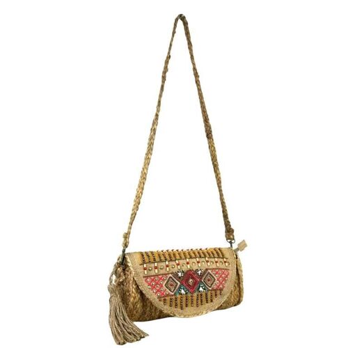 Bolso Bandolera Artesanal de Yute Mujer con Asa Larga. Promo