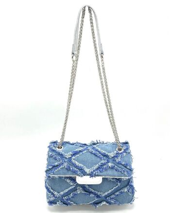 Borsa en vera pelle/Jeans, Made in Italy, art. 112478 2