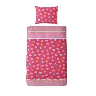 Lief! lifestyle pink reversible duvet covers for girls with flower print 140x220cm