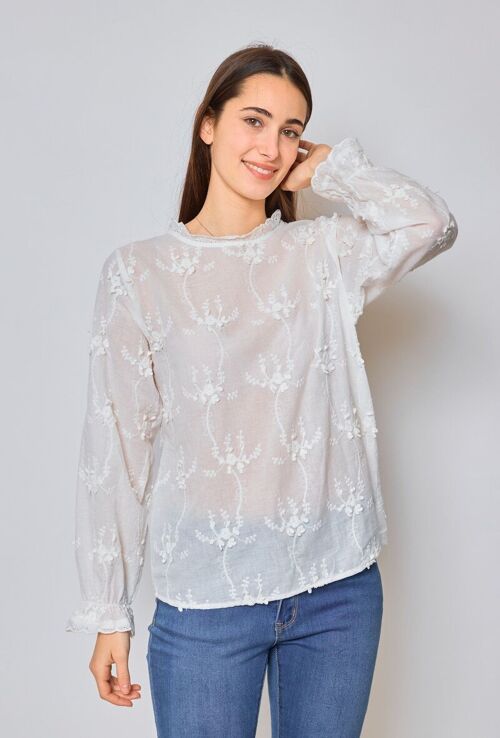 Blouse avec broderie fleuri