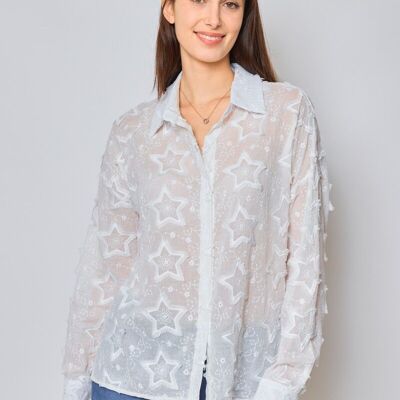 Camicia con ricamo stella