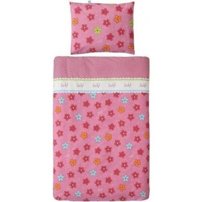 Lief! pink toddler duvet covers for girls with flower print 120x150cm