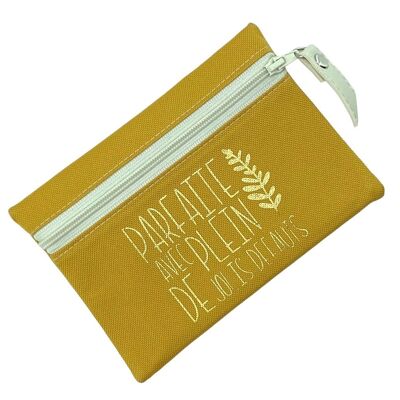 S pouch, "Perfect with lots of pretty flaws", Brooklyn mustard, gold marking