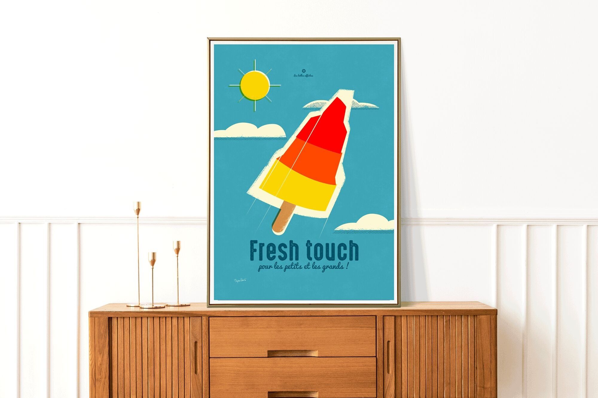 Poster vintage di razzo di ghiaccio