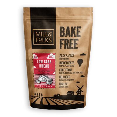 Bake-Free Low Carb Bread flour mixture 900g | Vegan | Gluten-free | Artisan