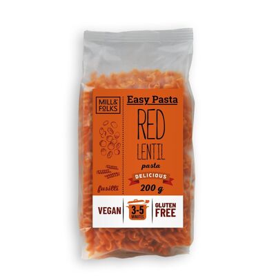 Easy Pasta Rote Linsen Fusilli 200g | Vegan | Glutenfrei | Artisan