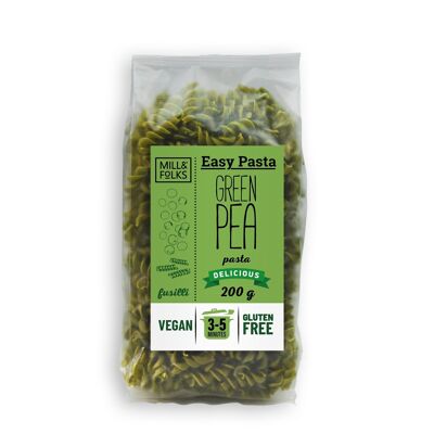 Easy Pasta Pasta de guisantes verdes fusilli 200g | Vegano | Sin gluten | Artesano