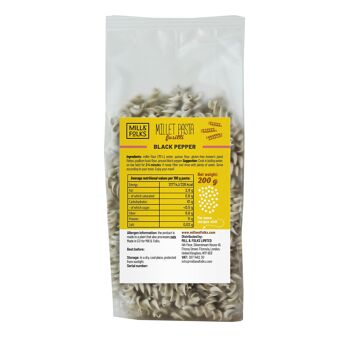 Pâtes au millet fusilli poivre noir 200g | Végétalien | Sans gluten | Artisan 2