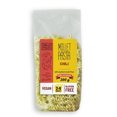 Hirse Nudeln Fusilli Chili 200g | Vegan | Glutenfrei | Artisan