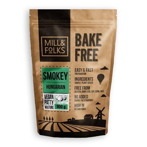 Bake-Free Smokey hungarian patty mixture (millet) 900g | Vegan | Gluten-free | Artisan