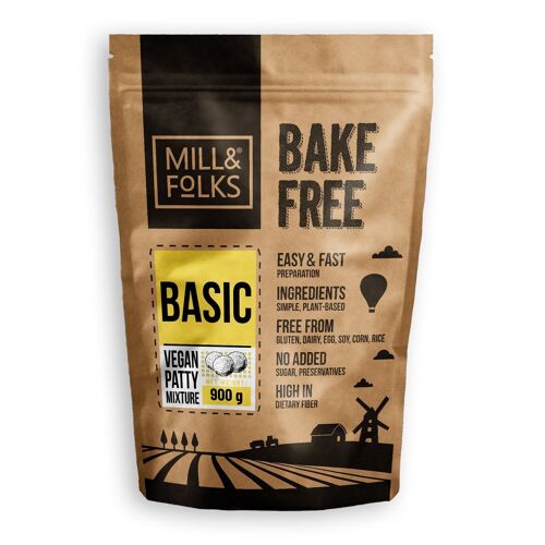 Bake-Free Basic patty mixture (millet) 900g | Vegan | Gluten-free | Artisan