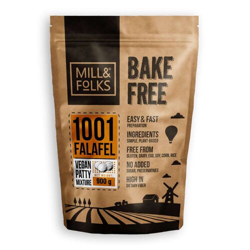 Bake-Free 1001 falafel patty mixture (millet) 900g | Vegan | Gluten-free | Artisan