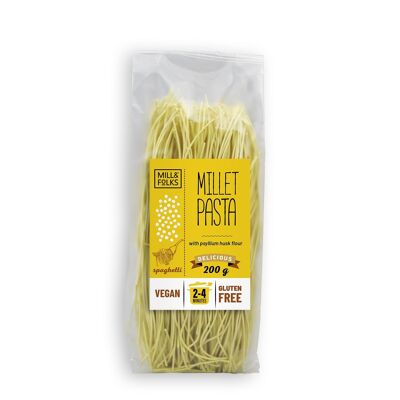 Spaghettis de pâtes au millet 200g | Végétalien | Sans gluten | Artisan