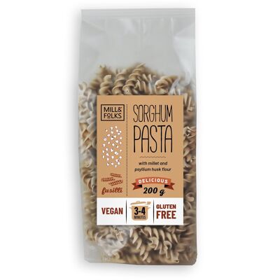 Fusilli di pasta al sorgo 200g | Vegano | Senza glutine | Artigiano