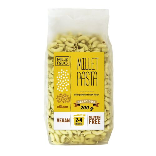Millet pasta elbow 200g | Vegan | Gluten-free | Artisan