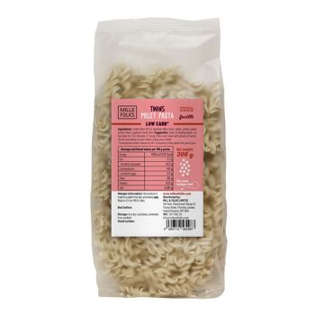 Pâtes Twins Millet fusilli à faible teneur en glucides 200g | Végétalien | Sans gluten | Artisan 2