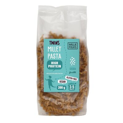 Twins Fusilli di miglio ad alto contenuto proteico 200g | Vegano | Senza glutine | Artigiano