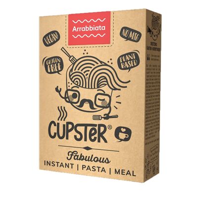 Cupster Pâtes Arrabbiata instantanées 97g | Végétalien | Sans gluten | Artisan