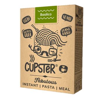 Cupster Pâtes instantanées au basilic 97 g | Végétalien | Sans gluten | Artisan