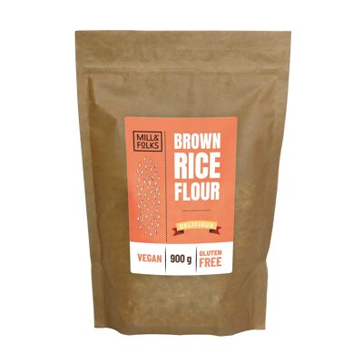 Farine de riz brun 900g | Végétalien | Sans gluten | Artisan