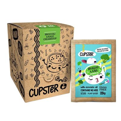 Cupster Instant Brokkoli-Grünkohl-Cremesuppe 10er Pack (10x29g) | Vegan | Glutenfrei | Artisan