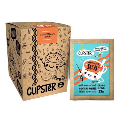 Cupster sopa de pescador instantánea paquete de 10 (10x23g) | Vegano | Sin gluten | Artesano