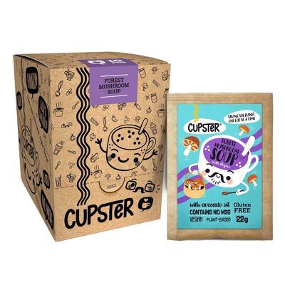 Cupster sopa instantánea de setas del bosque paquete de 10 (10x22g) | Vegano | Sin gluten | Artesano