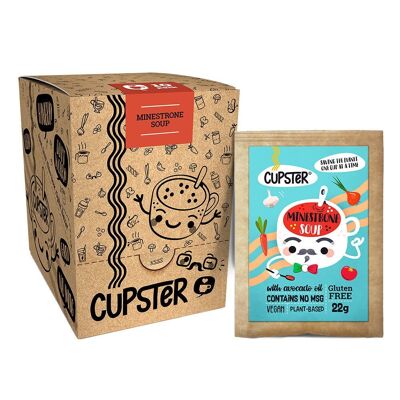 Cupster sopa minestrone instantánea paquete de 10 (10x22g) | Vegano | Sin gluten | Artesano