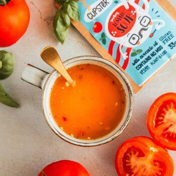 Soupe instantanée aux tomates fumées Cupster, paquet de 10 (10x33g) | Végétalien | Sans gluten | Artisan 8