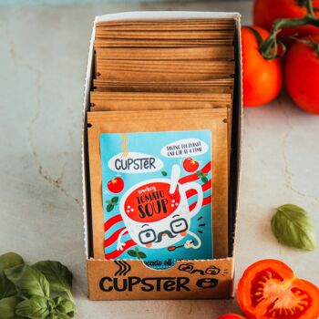 Soupe instantanée aux tomates fumées Cupster, paquet de 10 (10x33g) | Végétalien | Sans gluten | Artisan 9