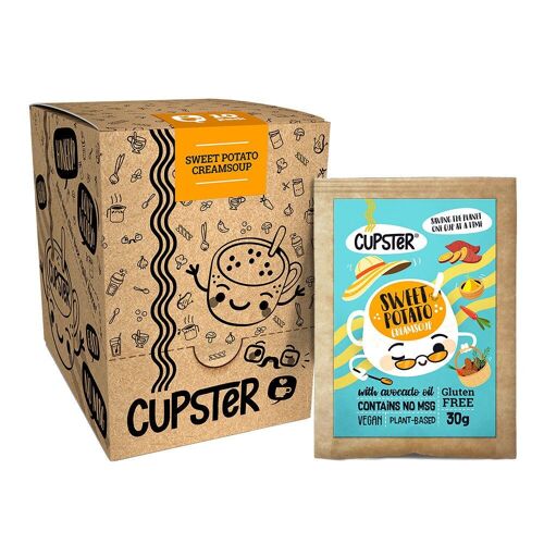 Cupster instant sweet potato creamsoup 10 pack (10x30g) | Vegan | Gluten-free | Artisan