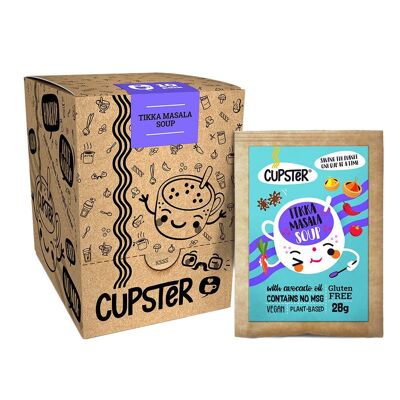 Cupster zuppa istantanea tikka masala confezione da 10 (10x28g) | Vegano | Senza glutine | Artigiano