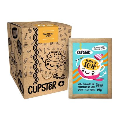 Soupe réchauffante instantanée Cupster, paquet de 10 (10x21g) | Végétalien | Sans gluten | Artisan