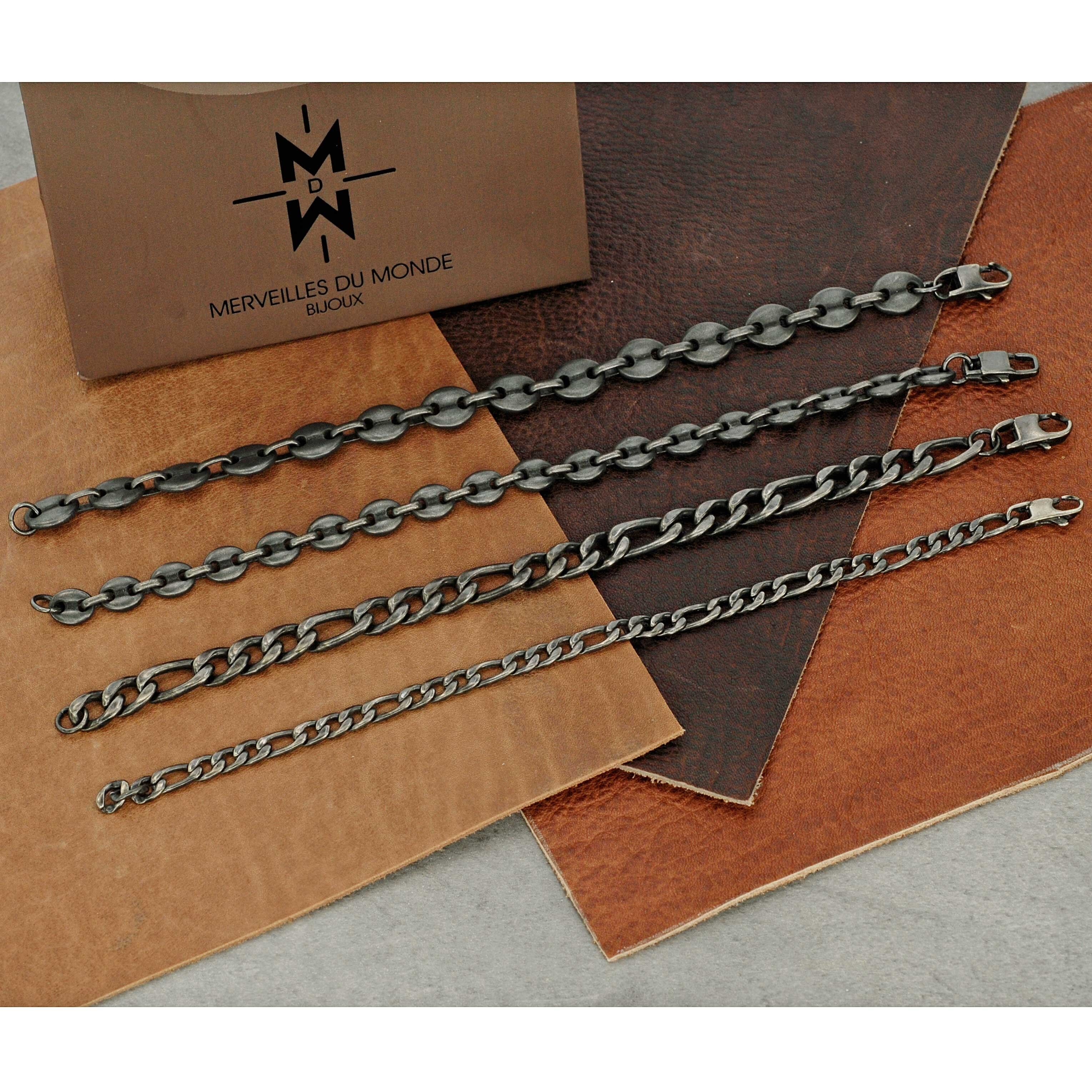 Per la Festa del Papà Set di 4 bracciali da uomo in acciaio inossidabile