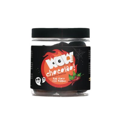 Red Ghost Chili Peppers - Truffes au chocolat d'Halloween - Pot cadeau 130g