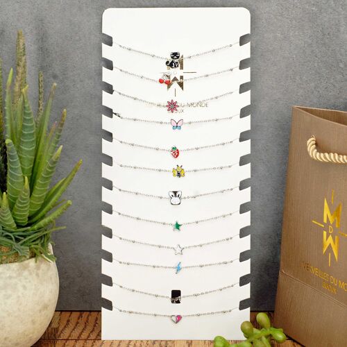 Lot de 12 Bracelets enfants Acier