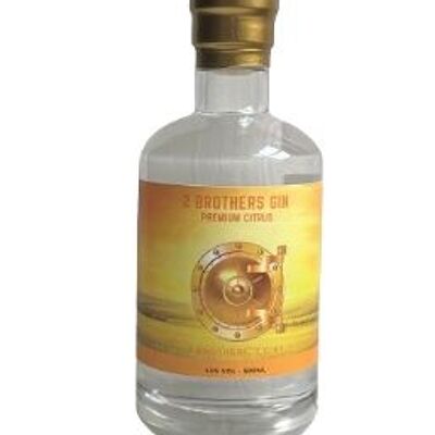 2 Brothers Premium Gin Citrus, traditionally crafted in Belgium 200 ml.