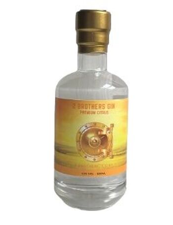2 Brothers Premium Gin Citrus, fabriqué traditionnellement en Belgique 200 ml. 1