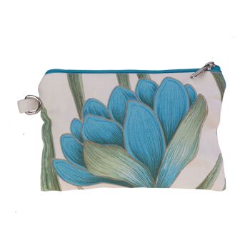 Pochette en toile coton doublé motif fleurs de lotus 2