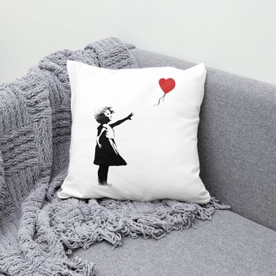 Chapeau pour coussin Graffiti de Banksy 40x40 cm - Ragazza con palloncino