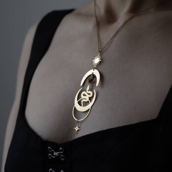 collier pendentif serpent en laiton 1