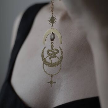 collier pendentif serpent en laiton 4