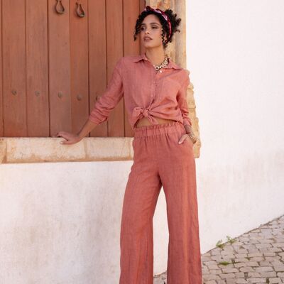 Pantalone in lino LENA ROSA