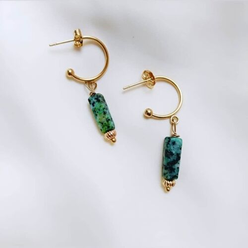 Boucles d'oreilles en acier inoxydable - Terrazzo Verde