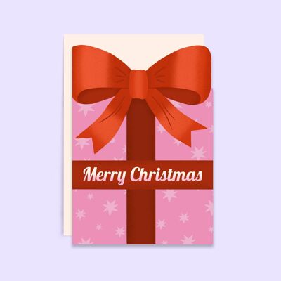 Merry Christmas Gift Box Card | Christmas Shaped Card