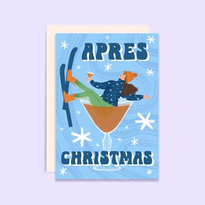 Apres Weihnachtskarte | Cocktail-Karte | Winter-Urlaubskarte
